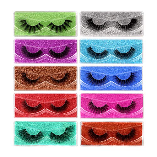 Ruairie Lashes False Eyelashes Natural Look Fluffy Lashes Bulk 10 Styles 3D Faux Mink Lashes Pack Soft Volume Fake Eyelashes Wispy