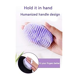 Hair Scalp Brush Dandruff Cleaning Brush Shower Scalp Shampoo Brush Scalp Massager Pack of 4 (Orange and Violet)