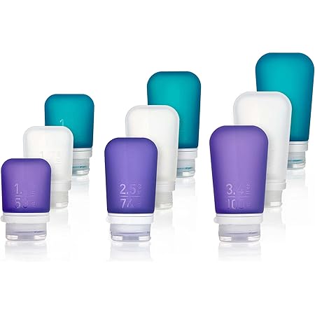 humangear Gotoob+ Refillable Silicone Travel Size Bottles with Locking Cap, 3pk Set