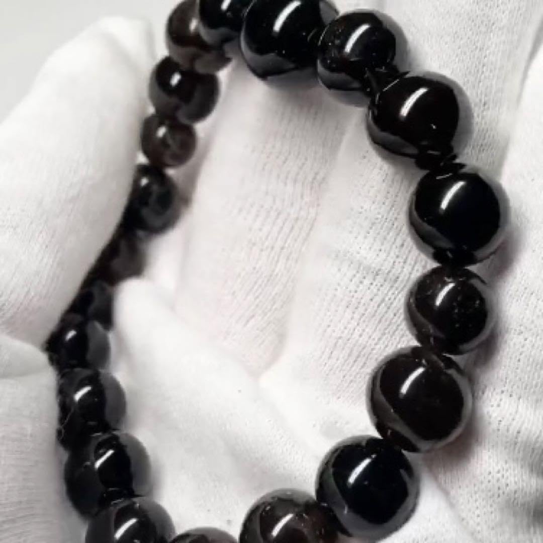 Amazon.co.jp: 山梨黒平産黒水晶(草入黒水晶) 腕輪数珠 : おもちゃ