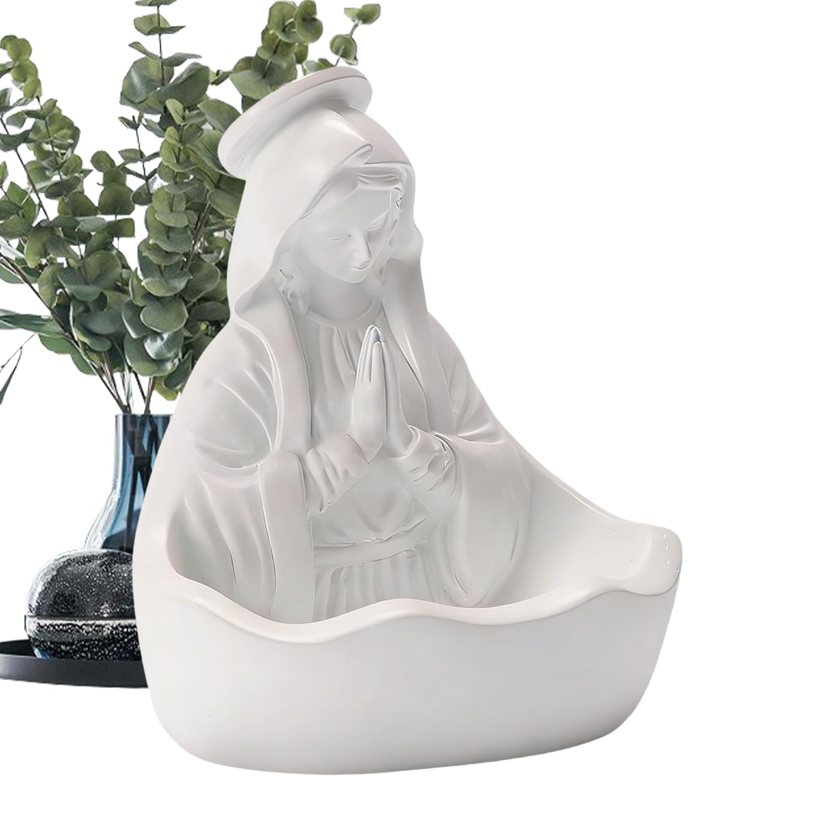 Statuette Vierge Marie avec support pour ne plus perdre votre chapelet