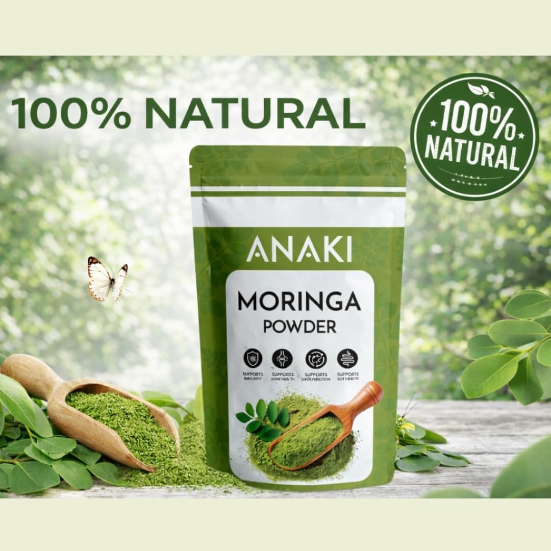 Anaki Moringa Powder - Moringa Oleifera - Moringa Leaves Powder | Moringa Powder Organic for Immunity, Digestion & Energy | Drumstick Leaves Powder - 200g — Amazon image 6