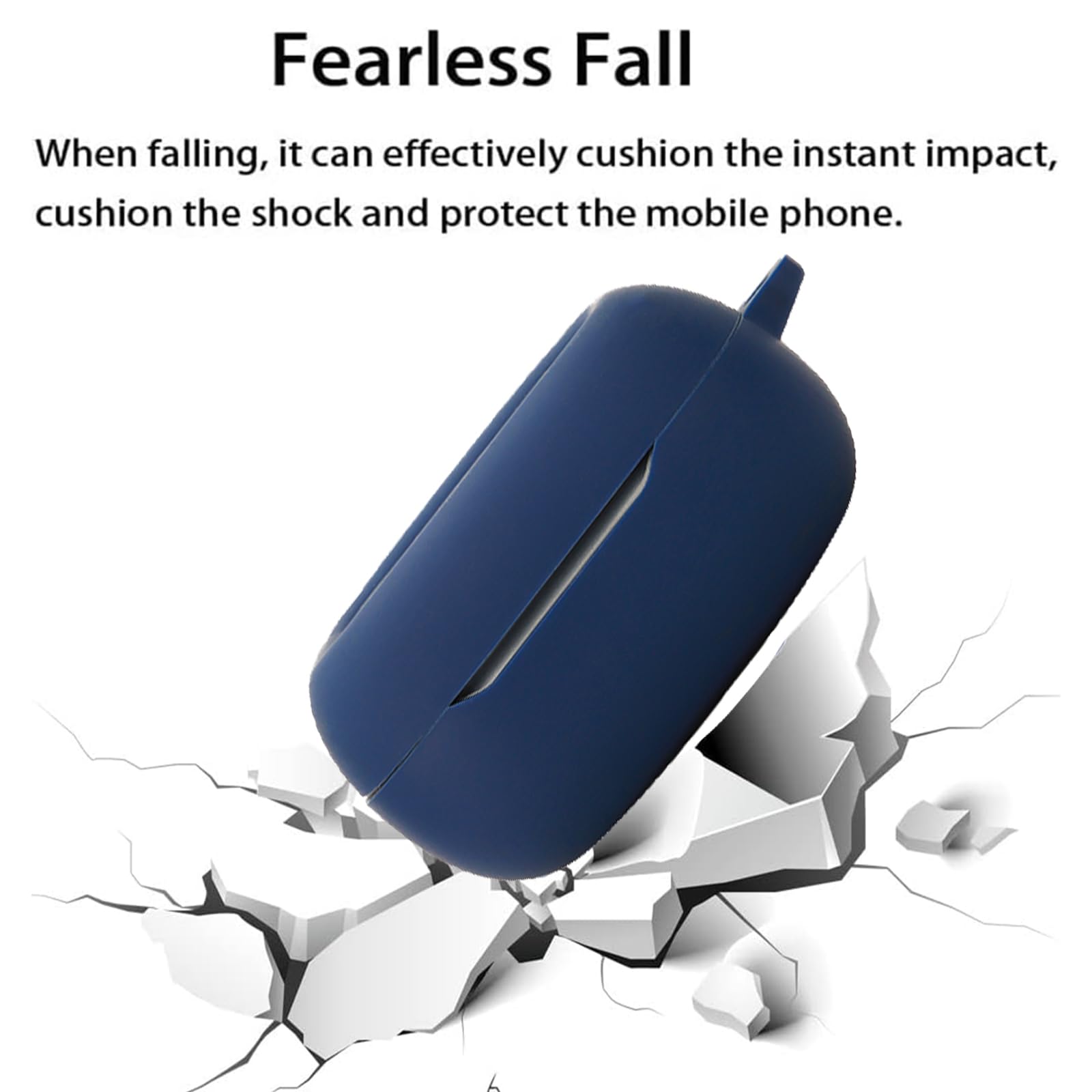 KUSINHOKA Case for JBL Live Buds 3, Anti-Scratch Premium Soft Silicone Full Protective Headphone Case with Carabiner, Blue - Image 2