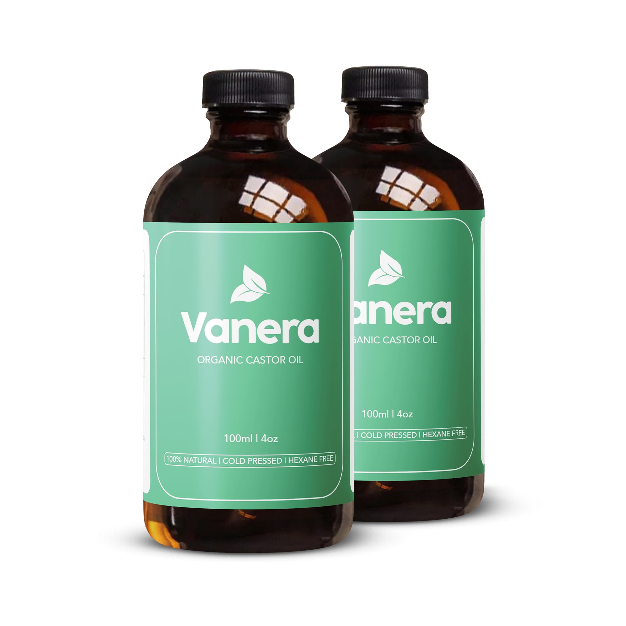 Vanera Organic Castor Oil – 100% Supplier Certified Organic, Hexane Free, Cold Pressed Castor Oil for Skin Hydration, Massage and Wellness, Safe for