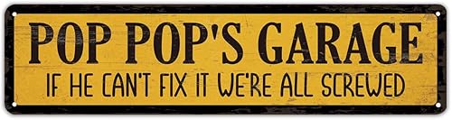 Letrero vintage colgante de metal, decoración retro de cueva de hombre, garaje pop pop, letrero de metal de estaño vintage, decoración de estudio de