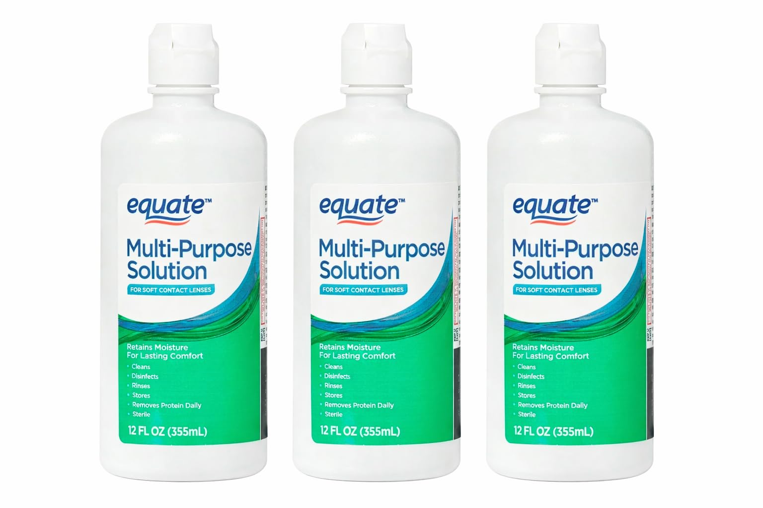 Equate Multi-Purpose Solution for Soft Contact Lenses 12 FL Oz Per Bottle 3 Bottles