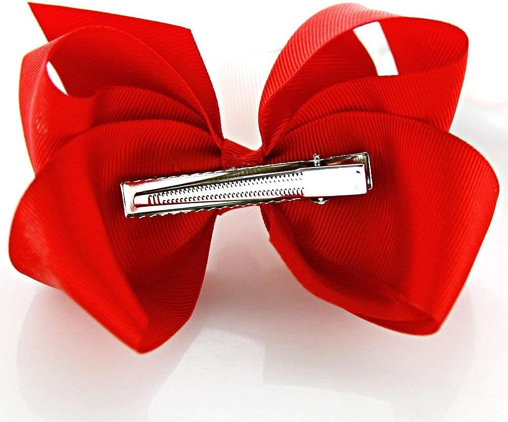 Oaoleer 30 Colors 6 Inch Hair Bows Clips Grosgrain Ribbon Bows Hair Alligator Clips Hair Barrettes Hair Accessories for Girls Toddler Infants Kids Teens Children (6 Inch/30pcs)