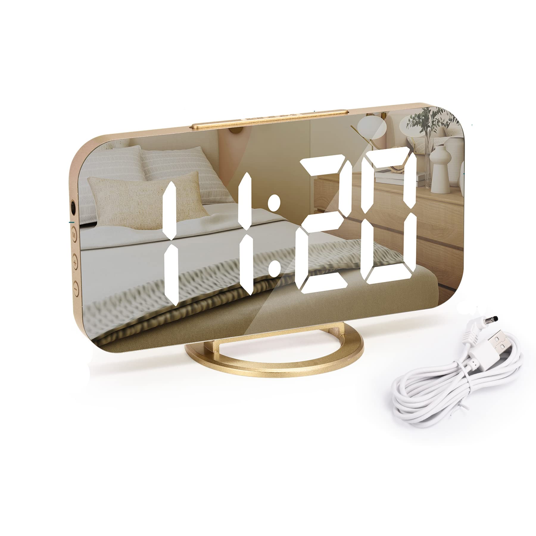 Buy Upicks Mirror Alarm Clock,Digital Clock Large 6.5'' LED Display