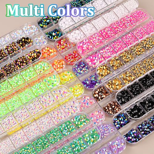Image of Resin Jelly Rhinestones for Crafting with B7000 Jewelry Glue, 1 Box Light Orange AB Flatback Crystal with 3Pcs 10ml Glue, Bedazzling Non Hotfix Gems for DIY Tumblers Clothing Shoes Manicure