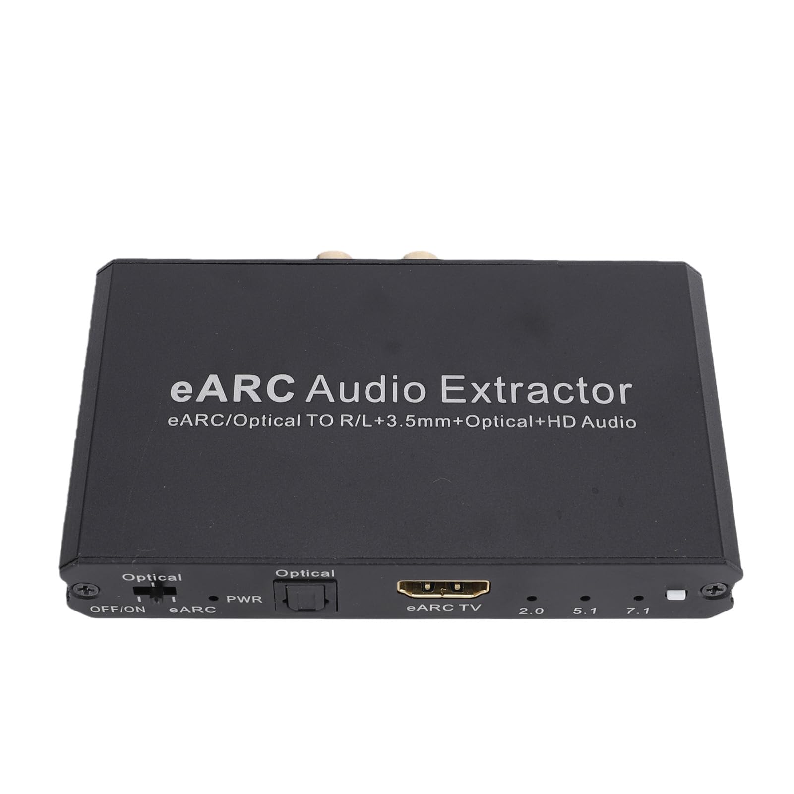 Cryfokt Extractor de EARC, 24 Bits 192 KHz 7.1 5.1 2.0 Canales ARC Convertidor, Adaptador de óptico con Carcasa de Aleación de Aluminio para Cine en Casa HDTV Barra de Sonido Amplificador de Altavoz