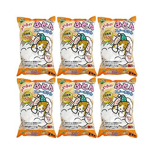 マルカン ふわふわふとん スノーホワイト お徳用 150g×6袋 ハムスター 床材 ハリネズミ