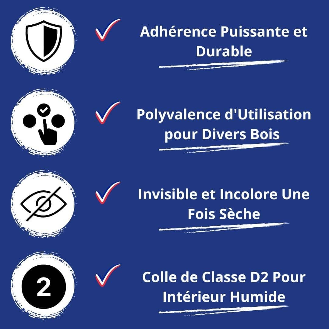 Colle Blanche - Codeve Bois - 5L - Intérieur - Pour L'assemblage Sous Abri De Votre Bois Européen, Tropical Ou Exotique.