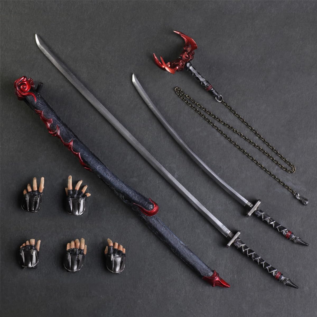Figurines d'action de Anime Samouraï|Chevalier rétro Modèle de Personnage|Multiples Poses de Mains interchangeables et Accessoires d'armes|Collectionner des Objets décoratifs