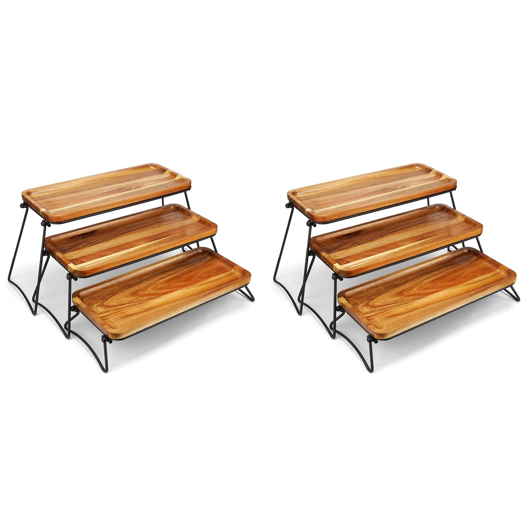 Hndhbfgrt 2X 3 Tier Cupcake Stand and Towers Serving Tray for Party, Wooden Dessert Table Display Set
