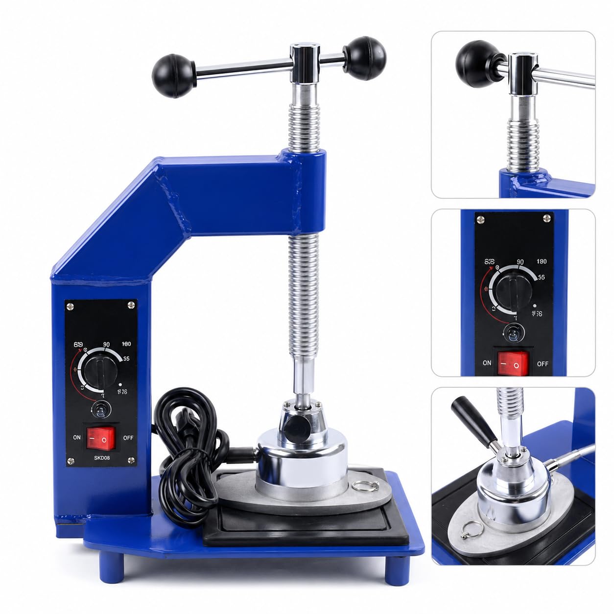 Macchina elettrica per la riparazione di pneumatici, strumento di vulcanizzazione automatica da 500 W con controllo della temperatura 145-165 °C per un fissaggio efficiente dei pneumatici dell'auto