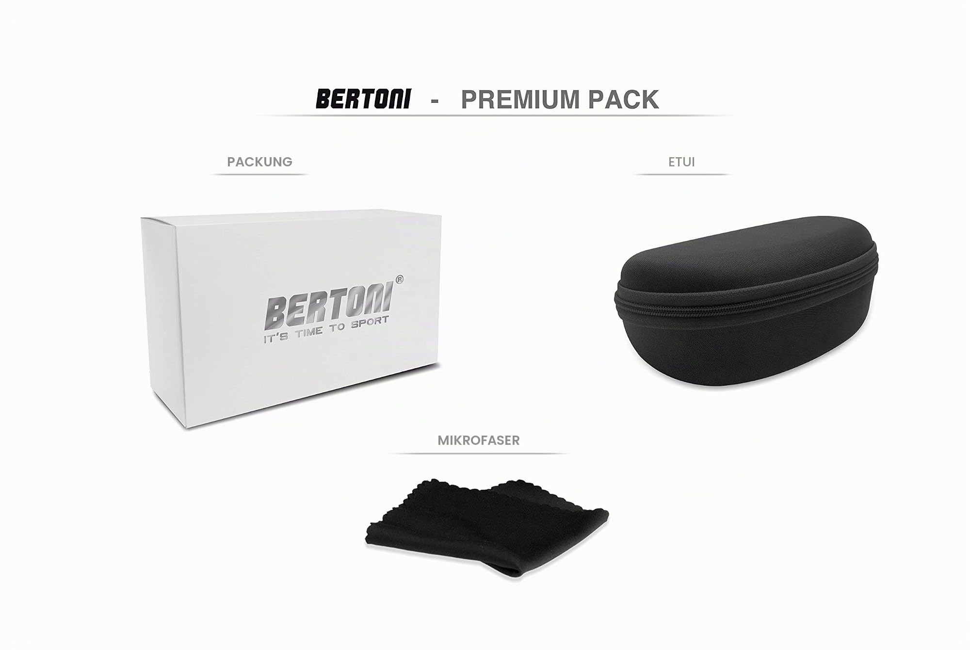BERTONI Radfahren MTB Lauf Sportbrille für Männer Frauen in TR90 Antibeschlag Weitwinkelobjektiv mod. GEMINI