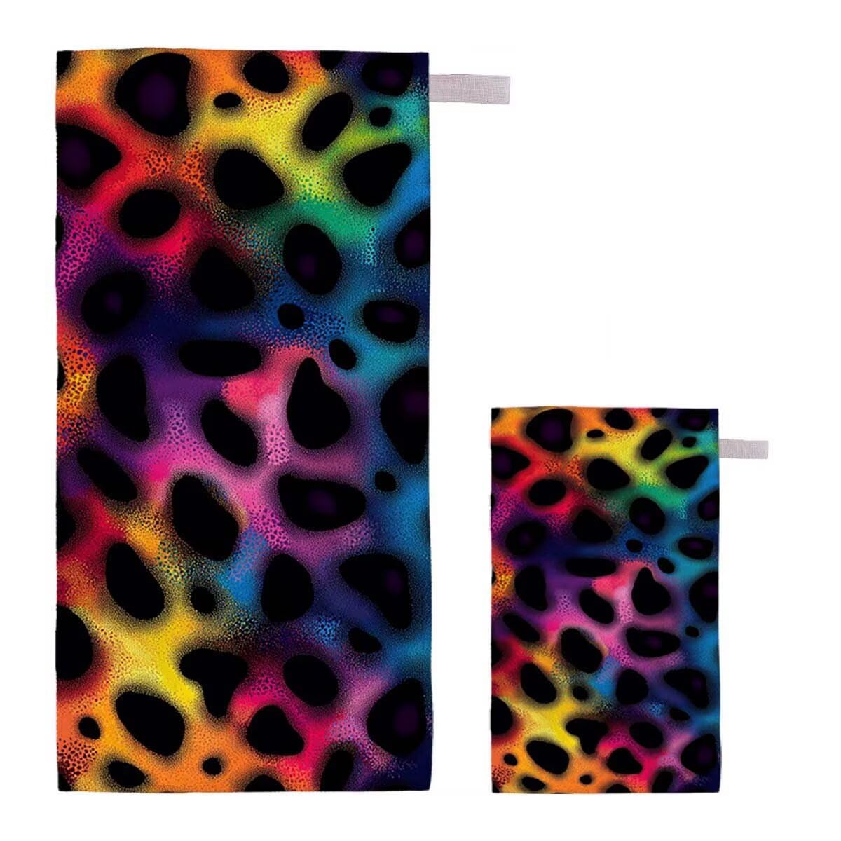 Toalla de Playa Grande 220x100cm/35x70cm, Juego de 2 Toalla Microfibra XXL de Antiarena, Toallas Playa Suave Ligera, Absorbente Secado Rápido, Beach Towel Viaje, Regalo Mujer Hombre (Leopardo) H-57