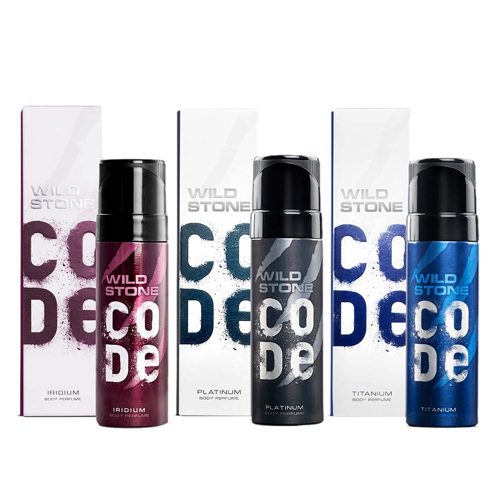 Iridium, Platinum & Titanium No Gas Body Perfume Combo for Men, Pack of 3 (120 ml each)