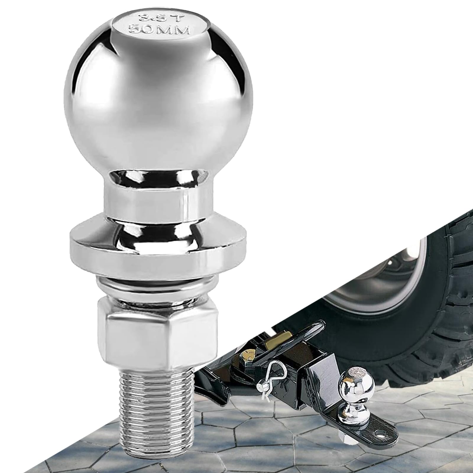 Sfera Di Traino Alta Rientranza 50mm Per Ganci Alko E Winterhoff TR125 - 17,2 KN / 350 Kg