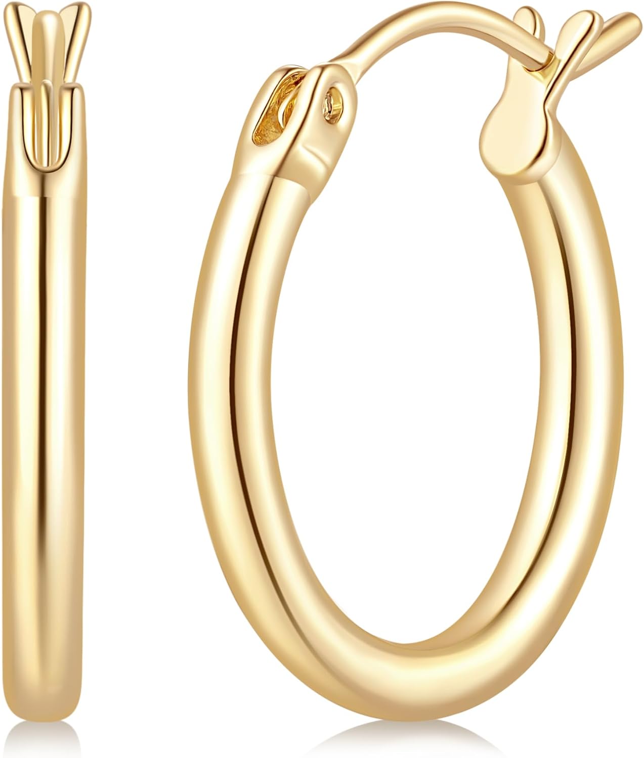 Gold Hoop Earrings 14K Gold Earrings for Women 14K Gold Hoop Earring for Women Hoops Definition of Quiet Luxury Hoops Earring for Womens 14/16/18mm