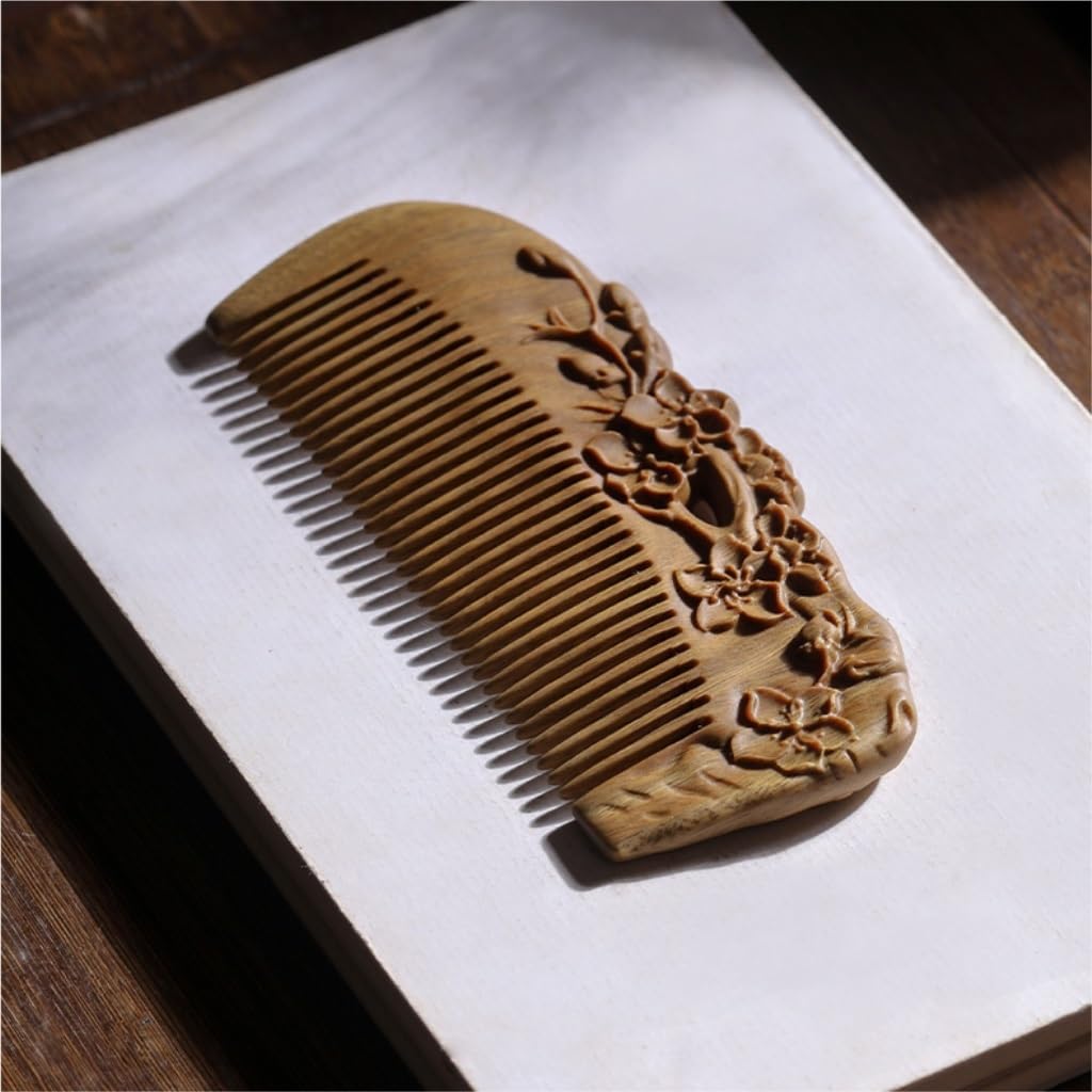Grzebienie do stylizacji retro rzeźba w drewnie grzebień do włosów męski grzebień do włosów masaż skóry głowy drewniany grzebień przenośny grzebień kręcone włosy grzebień
