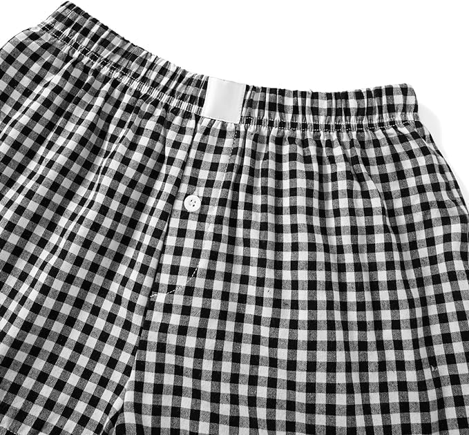 Image of Womens Y2k Plaid Shorts Women Cute Lounge Pajama Sleep Comfy & Casual Gingham PJ Boxer Shorts
