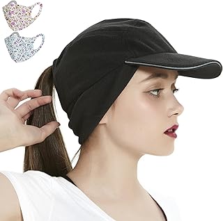 Women Winter Fleece Baseball Caps with Drop Down Ear Warmer Girl Ponytail Hats Camp Ski Running Cap Men Cold Weather Visor