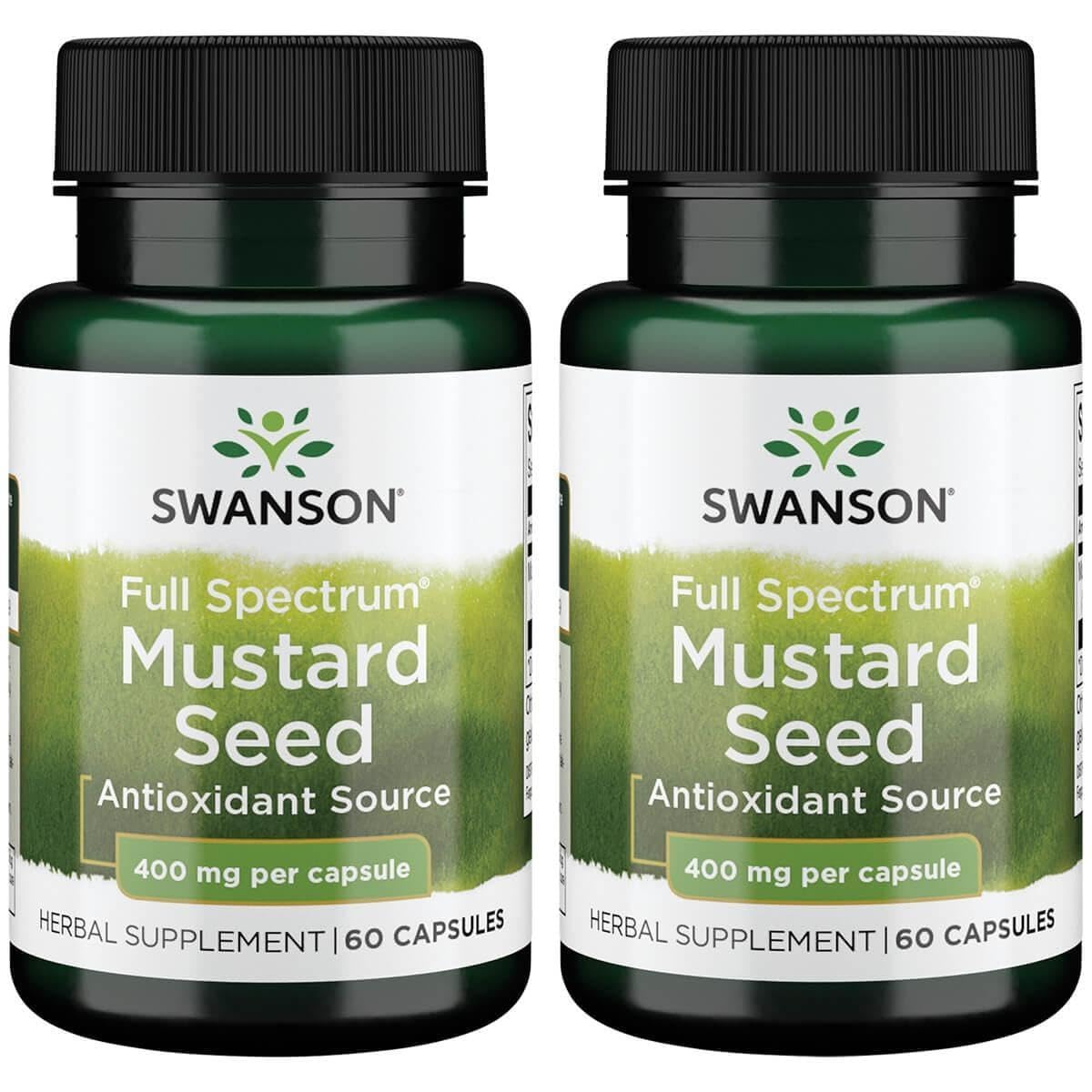 Swanson Full Spectrum Mustard Seed 400 Milligrams, 60 Capsules, 2 Pack 60 Count (Pack of 2)