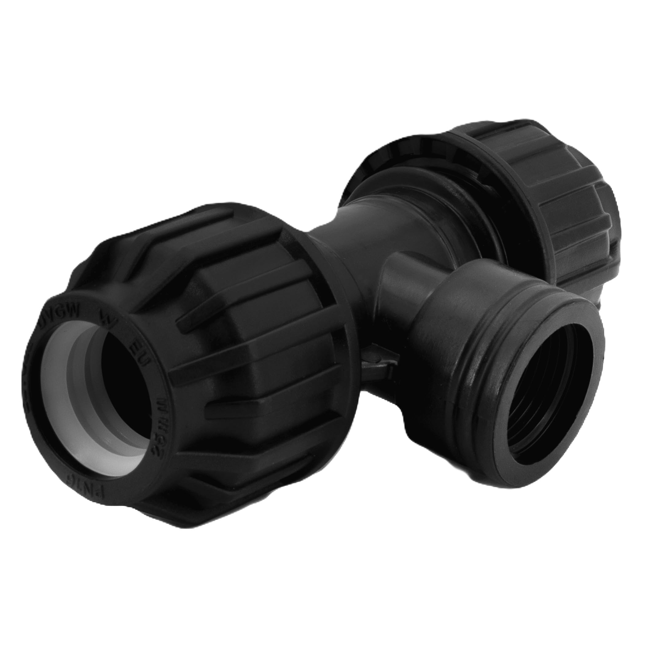 H2O-Flex® Raccord en T en polypropylène de 32 mm avec filetage intérieur 3/4" - Avec homologation DVGW pour eau potable - Raccord en T avec filetage intérieur 3/4" pour tuyau en polyéthylène