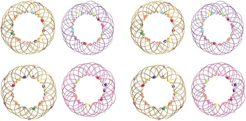 8 piezas giratorio variable hecho a mano anillo de palma educativo arte flexible adornos de cumpleaños favores de hierro juguetes aleatorios