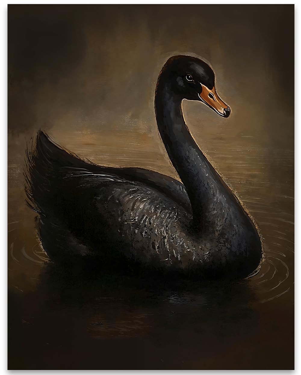 Amazon.com: Black Swan Vintage Painting 18x24 Unframed Poster