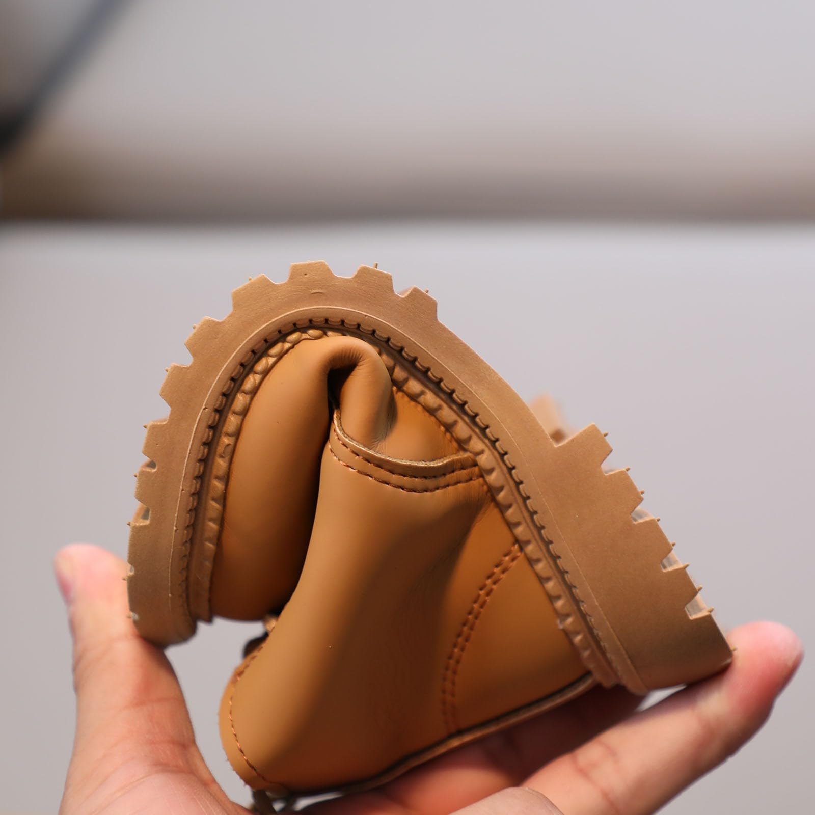 Josmo Baby Boys and Girls Winter Boots Cozy Fleece Lined Crib Shoes Soft Sole Strap Stylish Duck First Walking, Brown/Tan, 2 US Unisex Infant