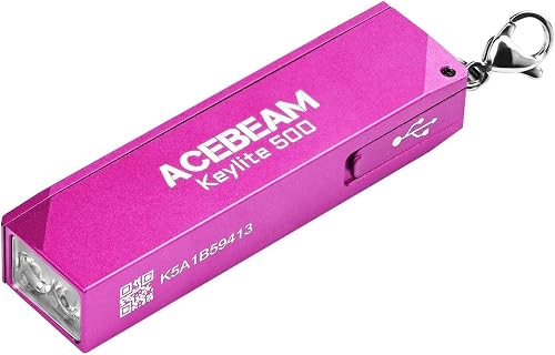 Acebeam Keylite 500-Lumen USB-C Keychain Light, Pink