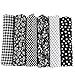 UOOOM Lot de 6pcs 50 x 50 cm Patchwork coton tissu DIY Fait à la main en tissu à coudre Quilting Designs Différents (Tone-Black)