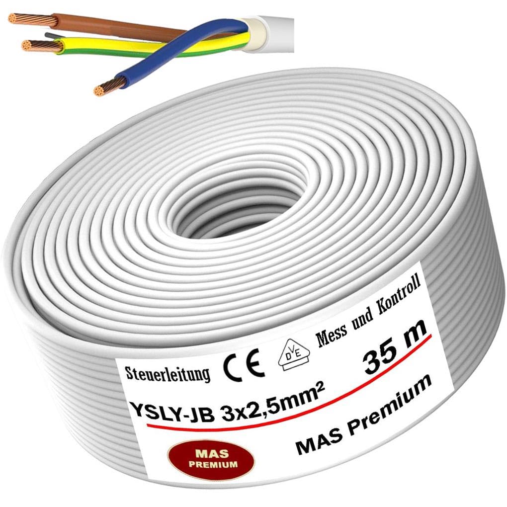 Da 5 a 170 m YSLY-JB 3 x 2,5 mm² Cavo di controllo flessibile grigio posa cavo di misurazione, controllo e controllo per macchine utensili, linea di controllo (35 m)