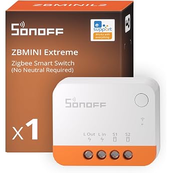 SONOFF ZBMINIL2 Zigbee Smart Switch No Neutral Conductor Required Mini Relay for Light Switch 2-Way Control Compatible with Alexa & Google Home Zigbee Hub Required