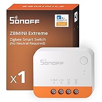 SONOFF Zigbee Smart Switch, nessun conduttore neutro richiesto, funziona con Alexa e Google Home, richiede gateway Zigbee