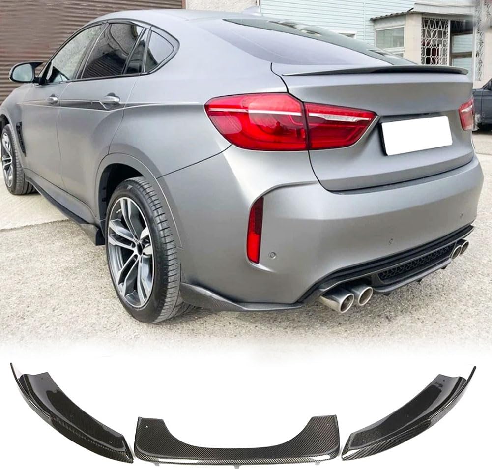 Real Carbon Fiber Rear Diffuser Splitter Compatible with BMW X5M F85 X6M F86 SUV 2015-2018 Lower Bumper Lip Spoiler Winglets Vents Cover Cupwings Flaps (Not for Base & M Sport)