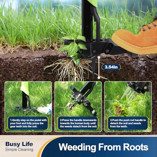 image for Yocada Stand Up Weed Puller Tool Heavy Duty 4 Manganese Steel Claws Ga
