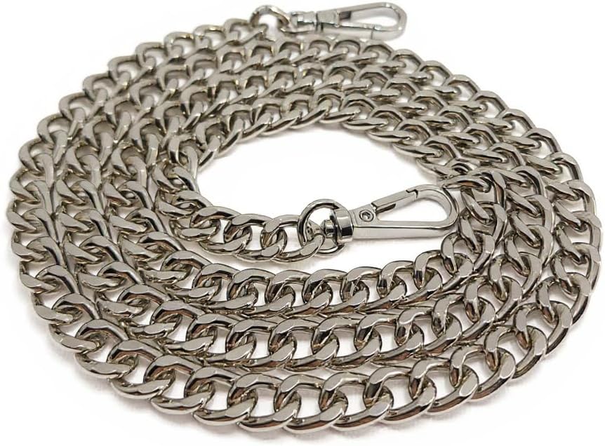 Light Gold Purse Chain Strap 48.3", Aluminum Replacement Crossbody Shoulder Bag Chain with 2 Snap Hooks for Handbag, Purse, Clutch & DIY Bag Repair