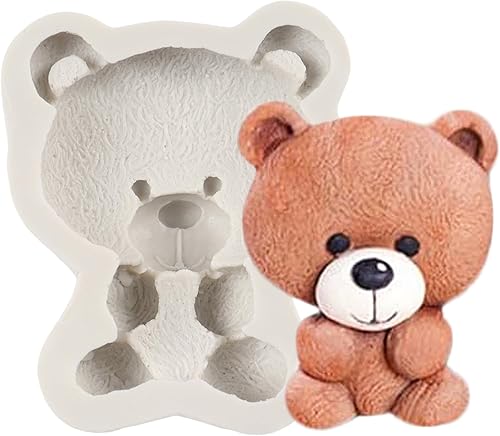 QDMOLDS Molde de silicona para fondant, molde de chocolate de oso para oso de peluche, decoración de pasteles, decoración de cupcakes, caramelo de