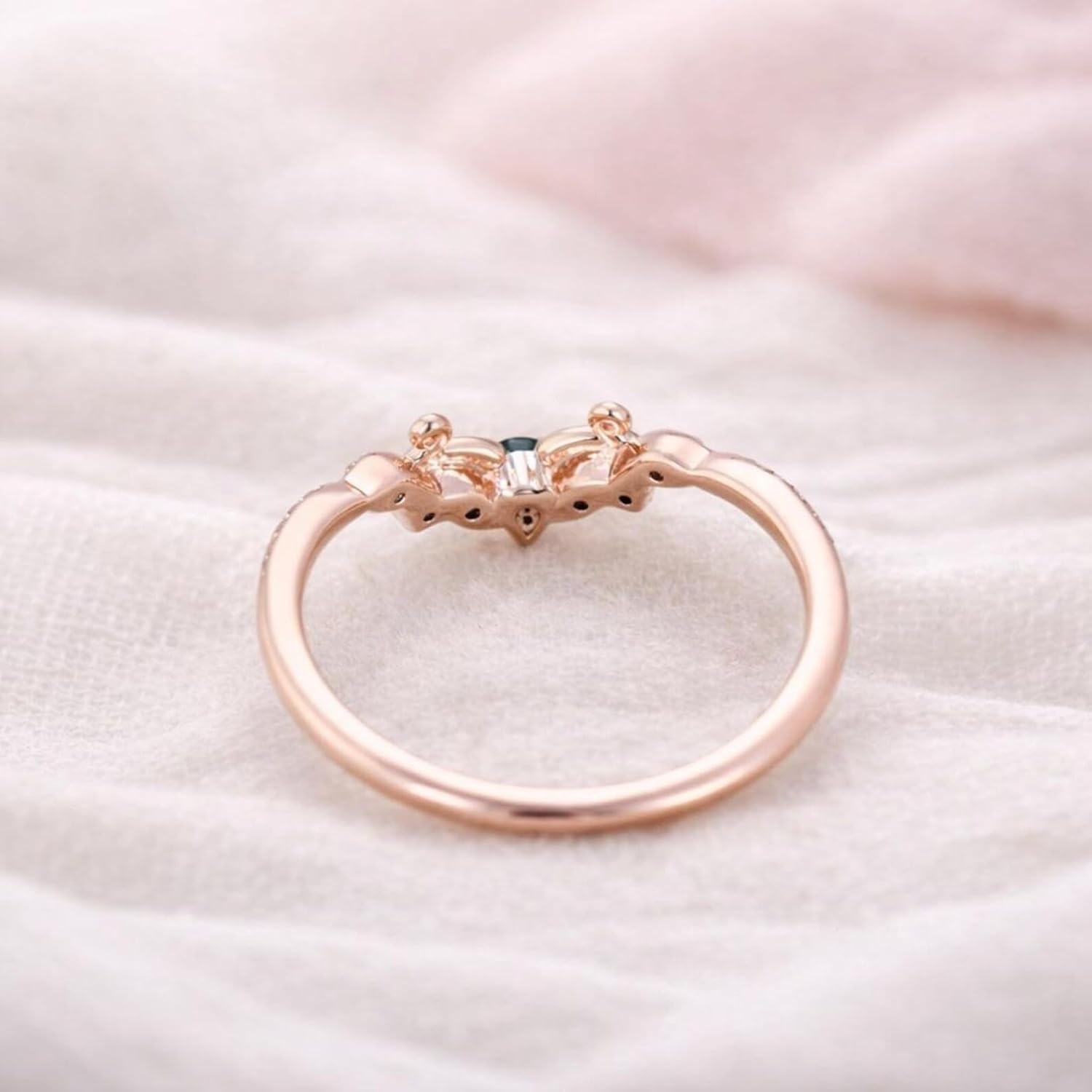 Pear Cut Green Moss Agate Engagement Leaf Vine Ring 18K Yellow Gold Nature Inspired Vintage Style Promise & Wedding Ring for Women Handmade Fine Gift For Her
