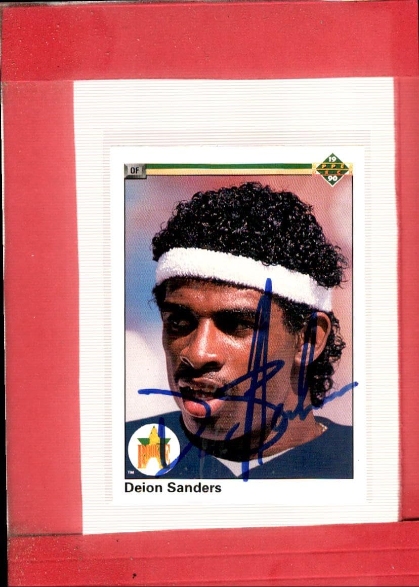 1990 Upper Deck #13 Deion Sanders auto EX/NM New York Yankees Baseball