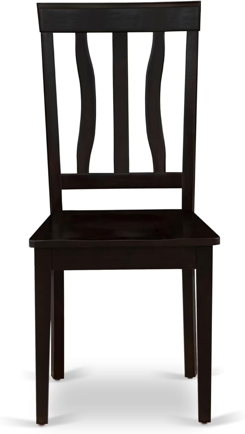 East West Furniture ANTI3-CAP-W 3 Piece Dining Set Contains a Round Kitchen Table with Pedestal and 2 Dining Chairs, 36x36 Inch, Cappuccino