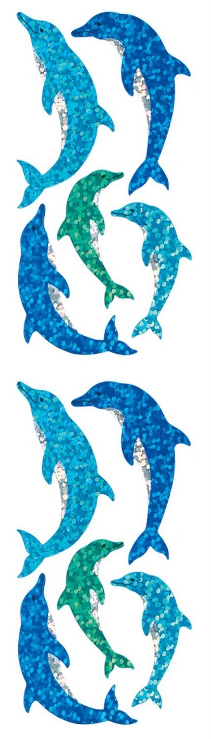 Jillson Roberts Prismatic Stickers, Dolphins, 12-Sheet Count (S7014)