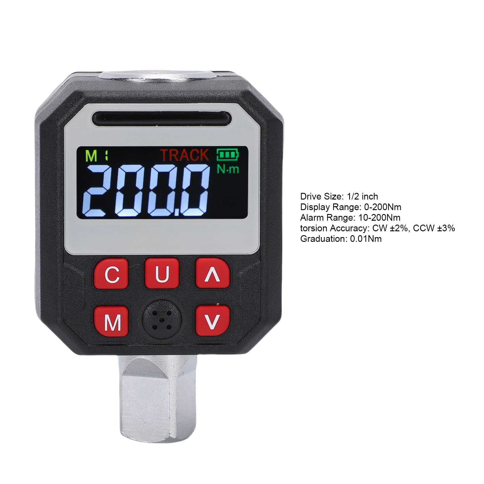 Clé Dynamométrique Numérique Adaptateur 1/2 Pouce, 10-200Nm pour