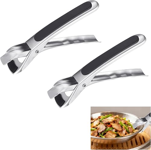 2pcs Hot Plate Grippers, Stainless Steel Anti Scald Bowl Tong Dish Pan Holder Clips Practical Kitchen Utensil Accessories for Bowls Plates Oven Air Fryer Microwave Steamer