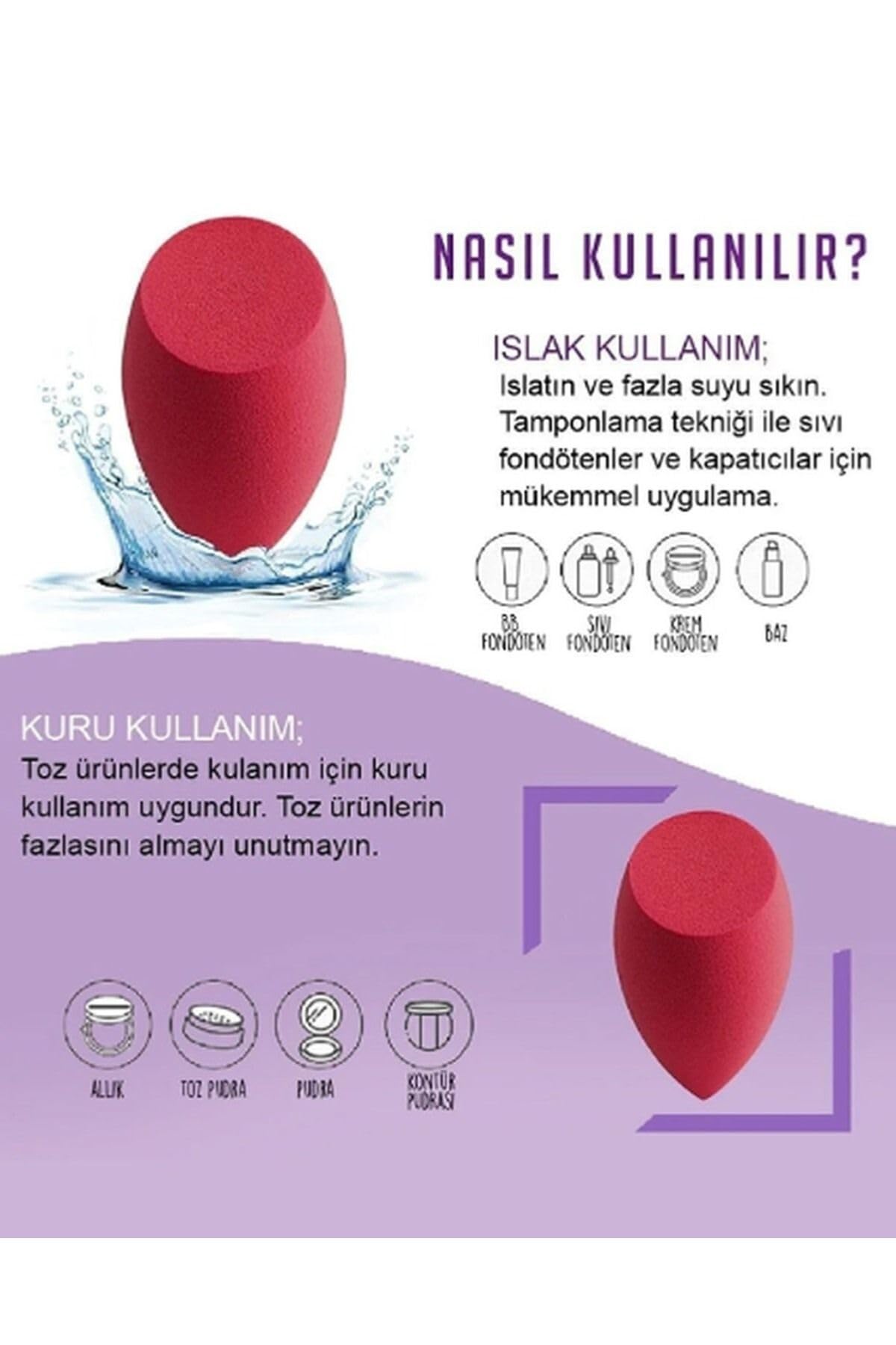 6 Adet Profesyonel Kozmetik Üçgen Puf Parmak Yüz Makyaj Göz Altı Kapatıcı Kuru Islak Sünger Çok Renkli