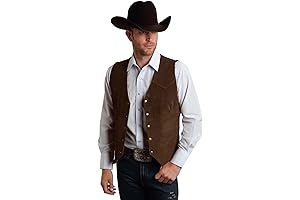 Men's Vintage Cowboy Style Suede Leather Vest-A Dapper Addition to Your Wardrobe