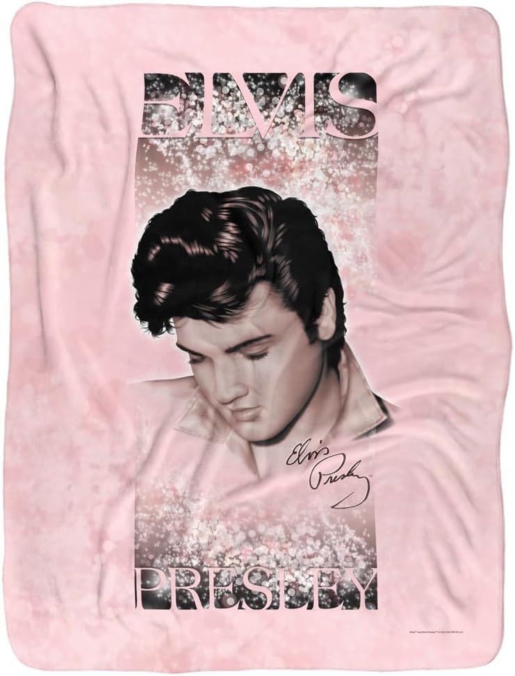 Elvis Presley Blanket, 60"x80", Soft Lights Silky Touch Sherpa Back Super Soft Throw Blanket